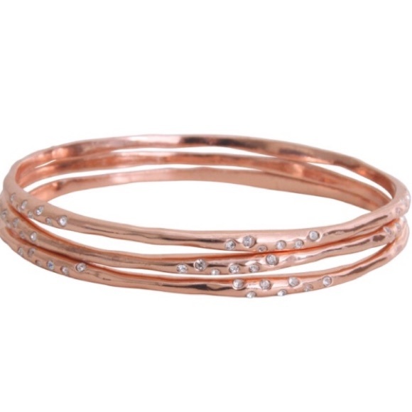 Stella & Dot | Dainty Rose Gold Bangle Bracelets🥀⚜️Rhea Rose Gold Bangles - Picture 2 of 5